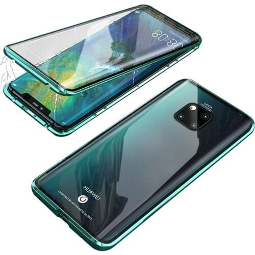 Magnetic Adsorption Metal Case For Huawei P30Pro P30Lite P40Pro P40Lite P20Pro P20Lite Cover With Double-Sided Tempered Glass