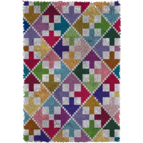 Latch hook rug kits carpet embroidery hook needlework button package carpet embroidery for crafts 61cmX85cm lattice