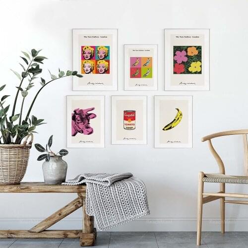 Andy Warhol 6-piece print set, pop art poster, 6-piece retro set, gallery wall art decoration poster