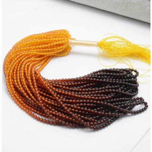 Natural Selected Baltic Honey And Congnac Amber Loose Round Beads 3mm~3.2mm / Strand Length 45cm