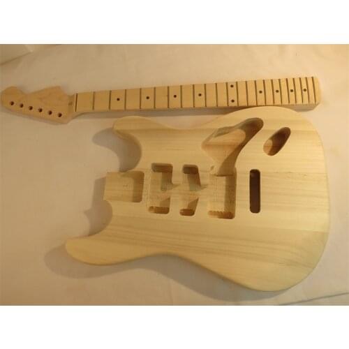 Unfinished electric guitar including guitar neck and guitar body set #107