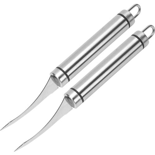 2pcs Multi-purpose Shrimp Line Shears Stainless Steel Food Scissors Shrimp Peeler Prawn Shells Remover for Home Kitchen Restaura