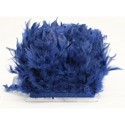 Wholesale Navy Blue Turkey Feather Fringe Trim 4-6inch Marabou Feathers Trimming Skirt Dress Trims Ribbon Feathers For DIY Craft
