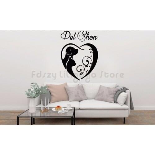 Pet Shop Decor Pet Grooming Vinyl Wall Sticker Removable Pets Friends Wall Mural New Design Dogs Salon Wall Window DecalQ508