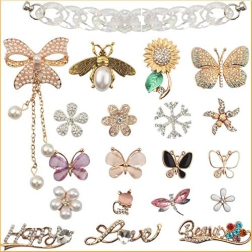 Alloy Bees Butterflys Crocses Charms Designer DIY Luxury Rhinestones Shoes Decaration for Croc JIBZ Clogs Kids Women Girls Gifts