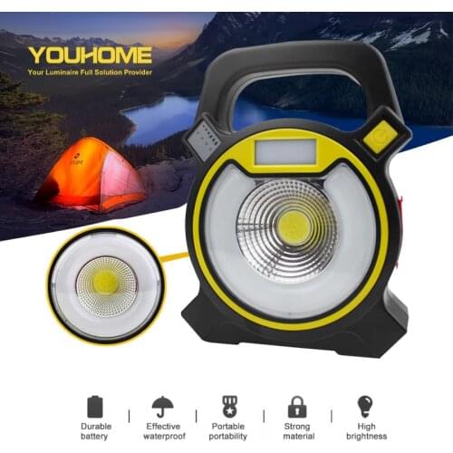 Handheld COB work light 30W super bright LED spotlight USB rechargeable by 18650 portable emergency worklamp for outdoor camping