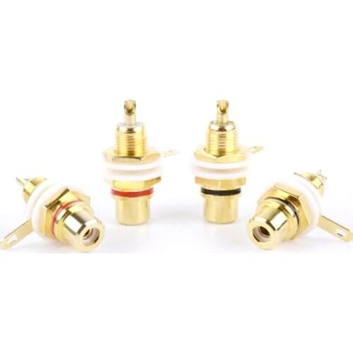10PCS Gold Plated RCA Female Plug Jack Audio Socket Amplifier Chassis Phono Connector