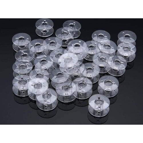 50 Pieces Empty Bobbins Transparent Plastic Sewing Machine Bobbins Spools for Household Sewing Machine DIY Sewing Accessories