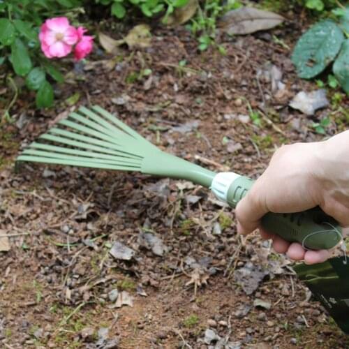 Garden Nine Teeth Grass Rake Garden Potted Dead Leaf Shovel Planting Loose Soil Plastic Rake For Potted Plants Courtyard Garden