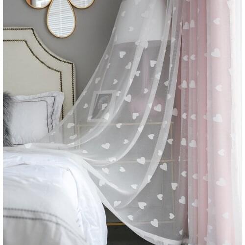 Korean Love Heart Double Layer Blackout Curtains For Princess Room Girl Childrens Curtain Bedroom Nordic Style Home Decor #4