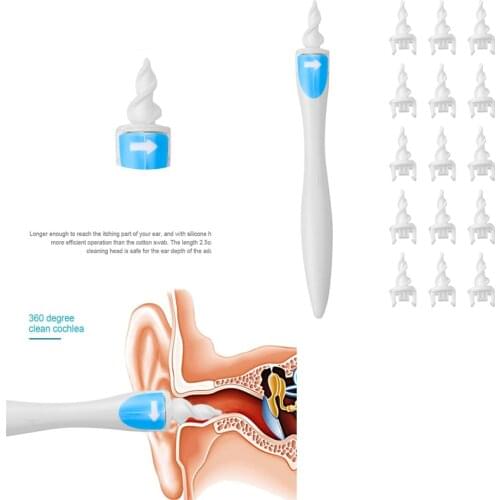 Silicone Ear Spoon Ear-Cleaning Tool Set Spiral Ear Cleaner Ear Wax Removal Ears Wax Removal Swab for Children adult Newst