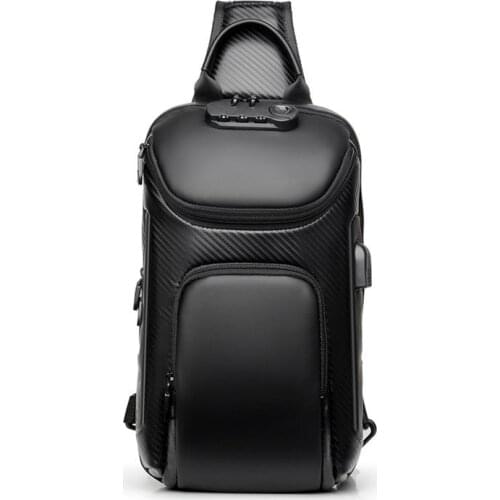 Mens Waterproof USB Oxford Crossbody Bag Anti-theft Shoulder Sling Bag Multifunction Short Travel Messenger Chest Pack For Male