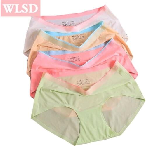 4PCS/LOT Ultra-thin Panties Women Seamless New Sexy Lingerie Ice Silk Traceless Underwear Girls Soft Nylon Elastic Briefs