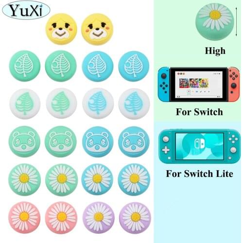 YuXi Animal-Crossing Cute Thumb Grip Caps Joystick Button Cover For Nintendo Switch Lite NS Joy Con Controller Thumb Caps Case