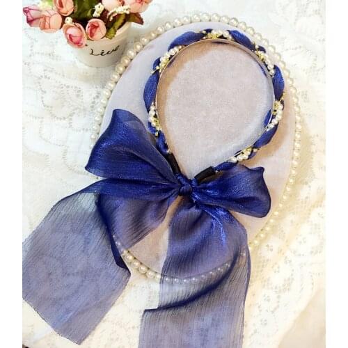 Women Hair Accessories Fashion Headband Fabric Cross Knotted Bow Chiffon Floral Hair Band Korea Headdress ladies Hoop