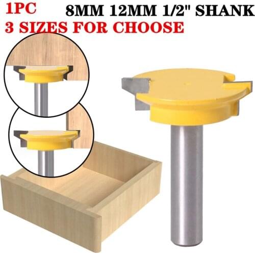 1pc 12mm Shank Reversible Drawer Front Joint Wood Router Bit Tungsten Carbide Drawer Lock Bit Cutter For Wood