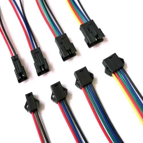 10 Pairs 2pin 3pin 4pin 5pin 6pin led JST Connector Male and Female Plug and Socket Connecting SM Cable Wire Led Light Driver