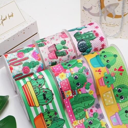 10 Yards 3inch 75mm Prickly Pear Grosgrain Ribbon For Hair Bows DIY Crafts Handmade Accessories 51836