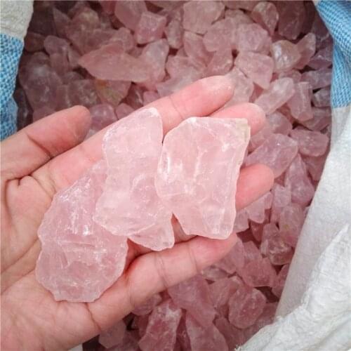 100G Natural Raw Pink Rose Quartz Crystal Rough Stone Specimen Healing crystal love natural stones and minerals fish tank stone