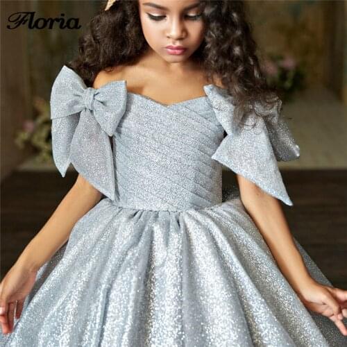 2018 Bling Sequins Flower Girl Dresses Ball Gown Pageant Gowns For Weddings First Communion Dresses For Girls Vestidos daminha