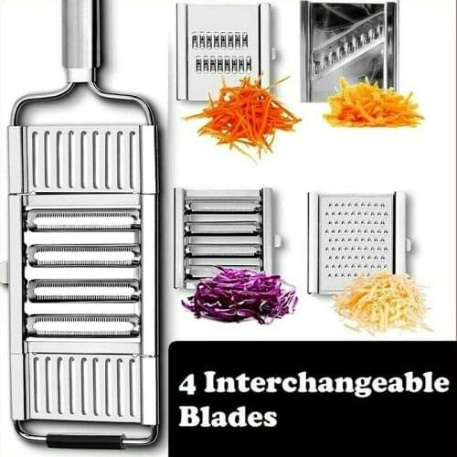 4 Blades/set Stainless Steel Vegetable Chopper Multi-Function Grater Adjustable Fruit Potato Slicer Kitchen Gadgets Accessories