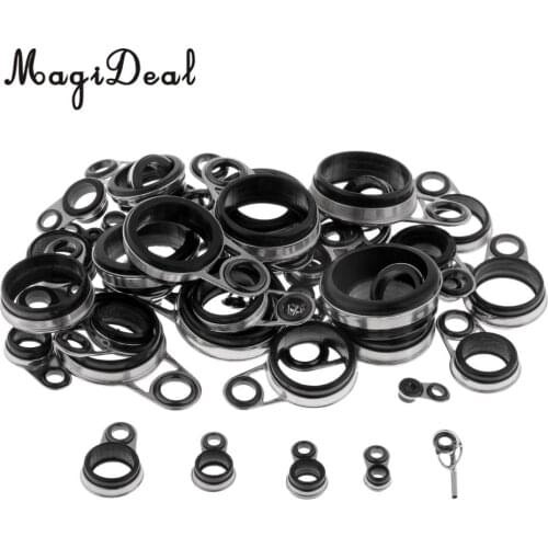 49Pcs Telescopic Fishing Rod Guides Top Ring Set Raft Rod Repair Fishing Accessories 1.0mm-22mm