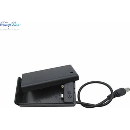 5Pcs 9V PPP3 Battery Case Holder Socket Wire Junction Box With Wires, Switch&Cover, 5.5/2.1 DC Plug