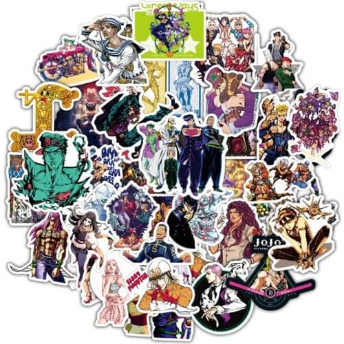 50pcs/set Anime Jojo Bizarre Adventure Waterproof Sticker Cosplay Accessories Prop