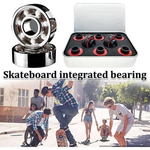 8pcs 608 Roller Skate Zirconia Ceramic Wheel Bearing Anti Rust Skateboard Ball Bearings Shaft Quiet with Sealing Cover