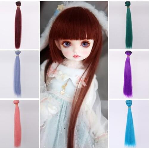 Aidolla BJD Hair Straight 25*100CM Tress For Dolls Doll Hair Extensions For 1/3 1/4 1/6 BJD Wig DIY Doll Accessories