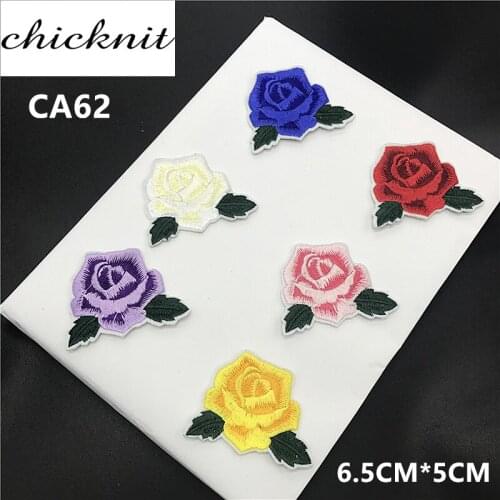CHICKNIT 5 PCS Multiple colors embroidery Flower patch Applique Iron on Clothing Supplies clothing hat accessories CA62