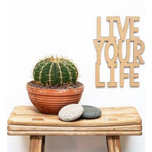 Wooden LOVE YOUR LIFE wall decor, party photo booth props, bedroom sign, Inspirational wooden decoration