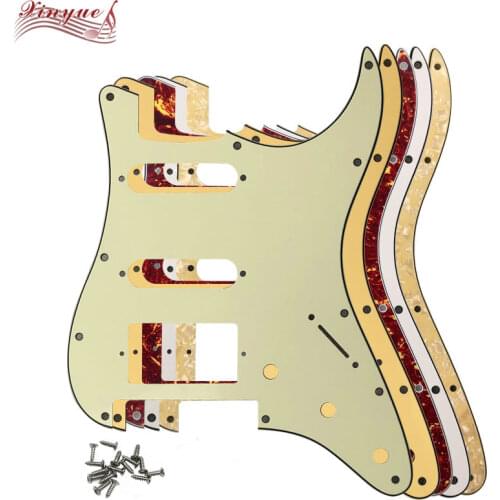 Pleroo Guitar Parts - For US 11 Screw Holes With Floyd RoseTremolo Brige St Hss PAF strat Guitar pickguard Multiple colors