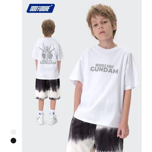 Kids Clothes 2021 New Summer Teen Boys Cotton Short Sleeve T-shirt Childrens Laser Reflective T Shirt Boys Fashion Print Tees