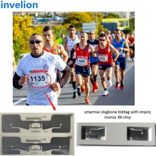DOGBONE uhf rfid tag 860-960 MHz high frequency passive EPC GEN2 rfid tag apply in run race sports solutions