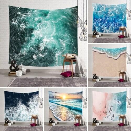 Faroot Sea Waves Tapestry Wall Hanging Beach Hippie Bedspread Throw Cover Home Textile Decor
