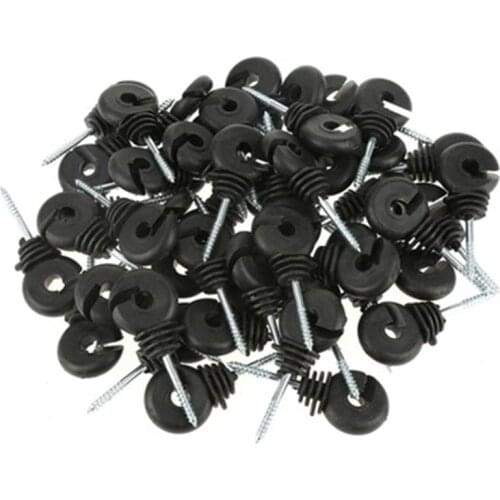 50Pcs Electric Fence Offset Ring Insulator Fencing Screw in Posts Wire Safe Agricultural Garden Supplies Accessories