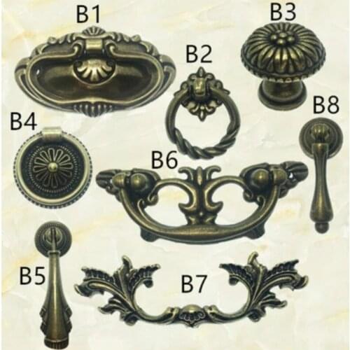JD Classical style Chinese Wardrobe Door Handle European Cabinets Bronze American Antique Hardware Furniture Drawer Handle