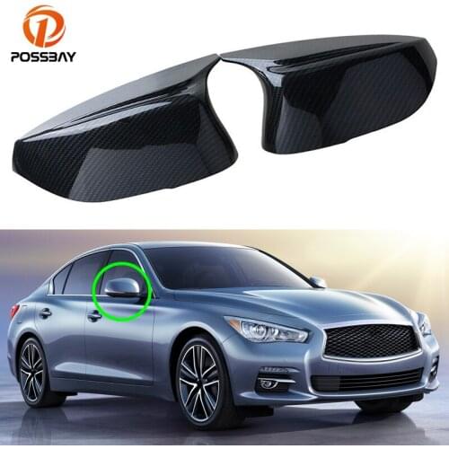 1 Pair Car Side Rearview Mirror Cover Caps M3 Style Replacement for Infiniti Q50 Q50S Q70 Q60 QX30 2014-2021 Auto Exterior Parts