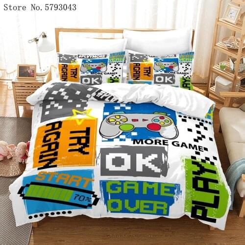 2/3 Pieces Twin Double King Bedding Set 3D Print For Kids Adults Duvet Cover Game Console Bed Quilt Cover Gamepad Bed Cover Set