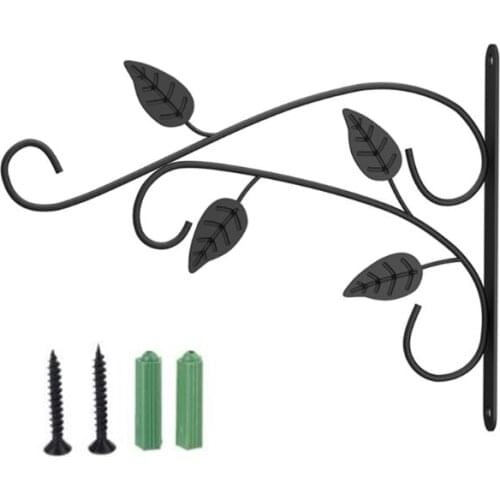 Wrought Iron Wall Mounted Hanging Basket Hook Plant Flower Pot Hanger Decoration 667A