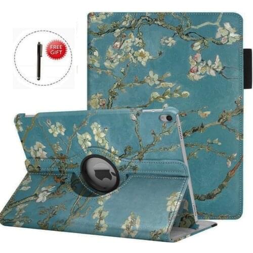 Ipad 6th 9.7" Generation Case Leather 360 degree Rotatable Back Case Cover Protective For iPad Air 2 Air 1 A1566 A1474 with pen