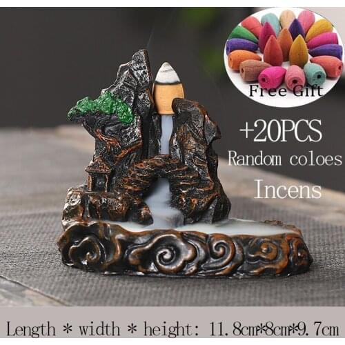 Best Sellers) +20 Incense Cone Backflow Incense Burner Buddha Incense Holder Aromatherapy Censer For Home Office Teahouse Decor