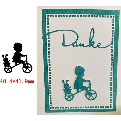 A Kid Riding A Bicycle Metal Cutting Dies For New DIY Scrapbooking Album New Craft Embossing Cards 2020