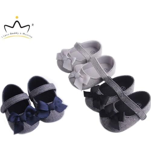 Cute Vintage Bowknot Bows Baby Girl Shoes Soft Soled Non-slip Toddler Shoes For Girls Summer Cotton Girls SHoes First Walkers