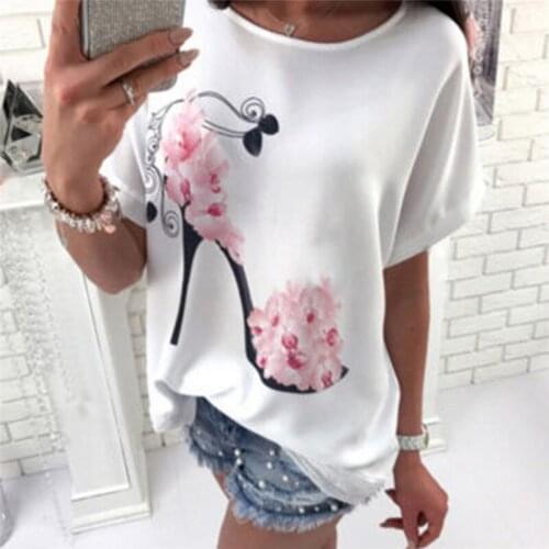 2020 New Women T-shirts Casual Harajuku Flower Printed Tops Tee Summer Female T shirt Short Sleeve T shirt For Women Clothing c