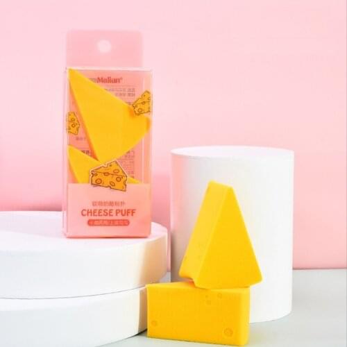 New Soft Cute Powder Puff 2 Packs Skin-friendly Dry and Wet Dual-use Do Not Eat Powder Triangle Fan Puff Beauty Tool