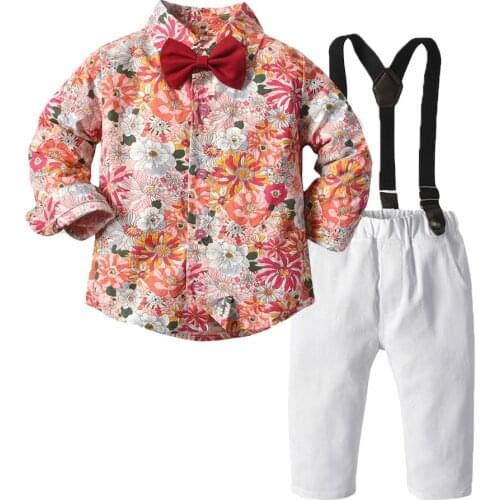 Popodion Baby Boy Clothes 2021 New Childrens Printed Shirt + Pants Baby Clothes CHD20395