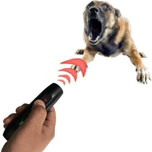 3 Frequency Ultrasonic Dog Repeller with Dazzling Flashlight Dog Anti-Barking Training Deterrent Device Outdoor Animal Deterrent