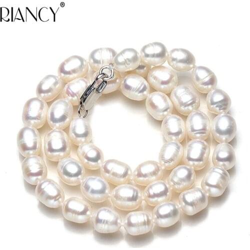 Real natural white Pearl Necklace Freshwater Pearl Necklace for Women birthday gift